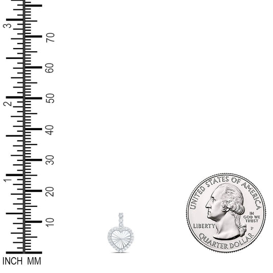 0.17 Ctw Natural Diamond Illusion Heart Pendant in 10k White Gold