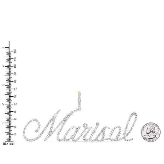 1.14 Ctw Natural Diamond Marisol Nameplate Pendant in 10k Yellow Gold