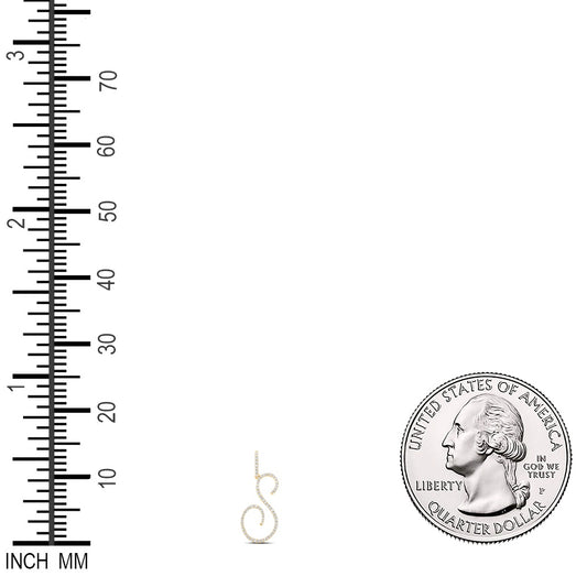 0.44 Ctw Natural Diamond Designer Initial Letter S Pendant in 14k Yellow Gold