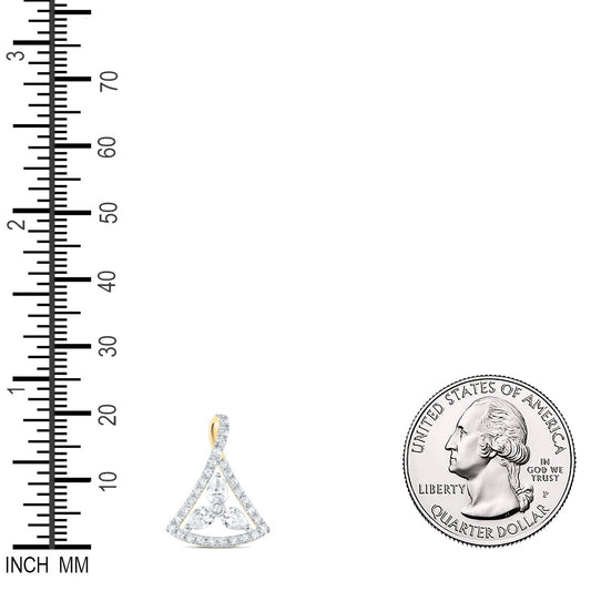 0.43 Ctw Natural Diamond Featuring White Pendant in 14k Yellow Gold