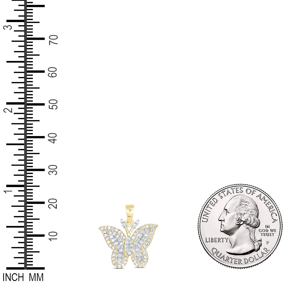 0.47 Ctw Natural Diamond Hiphop Heart Pendant in 10k Yellow Gold