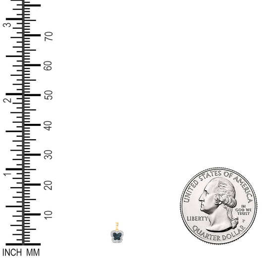 0.19 Ctw Natural Diamond Green Butterfly Pendant in 10k Yellow Gold