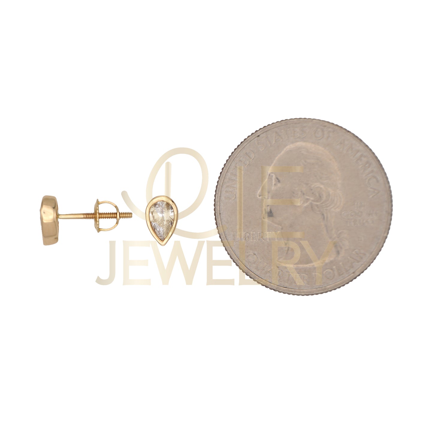 14k Yellow Gold 0.5 CTW Lab Grown Diamond Fashion Bezel Pear Stud Earrings