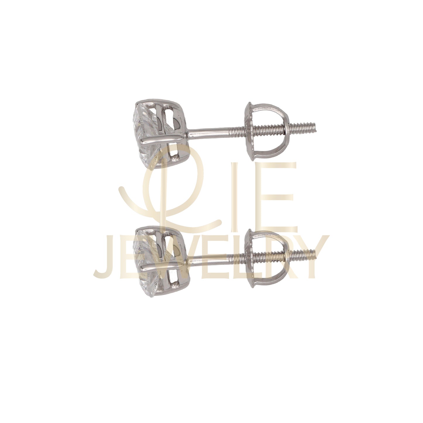 14k White Gold 1 CTW Lab Grown Diamond Heart  Solitaire Stud Earrings