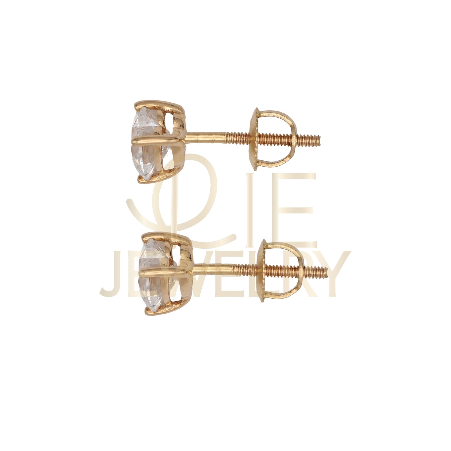 14k Yellow Gold 1 CTW Lab Grown Diamond Heart Solitaire Stud Earrings