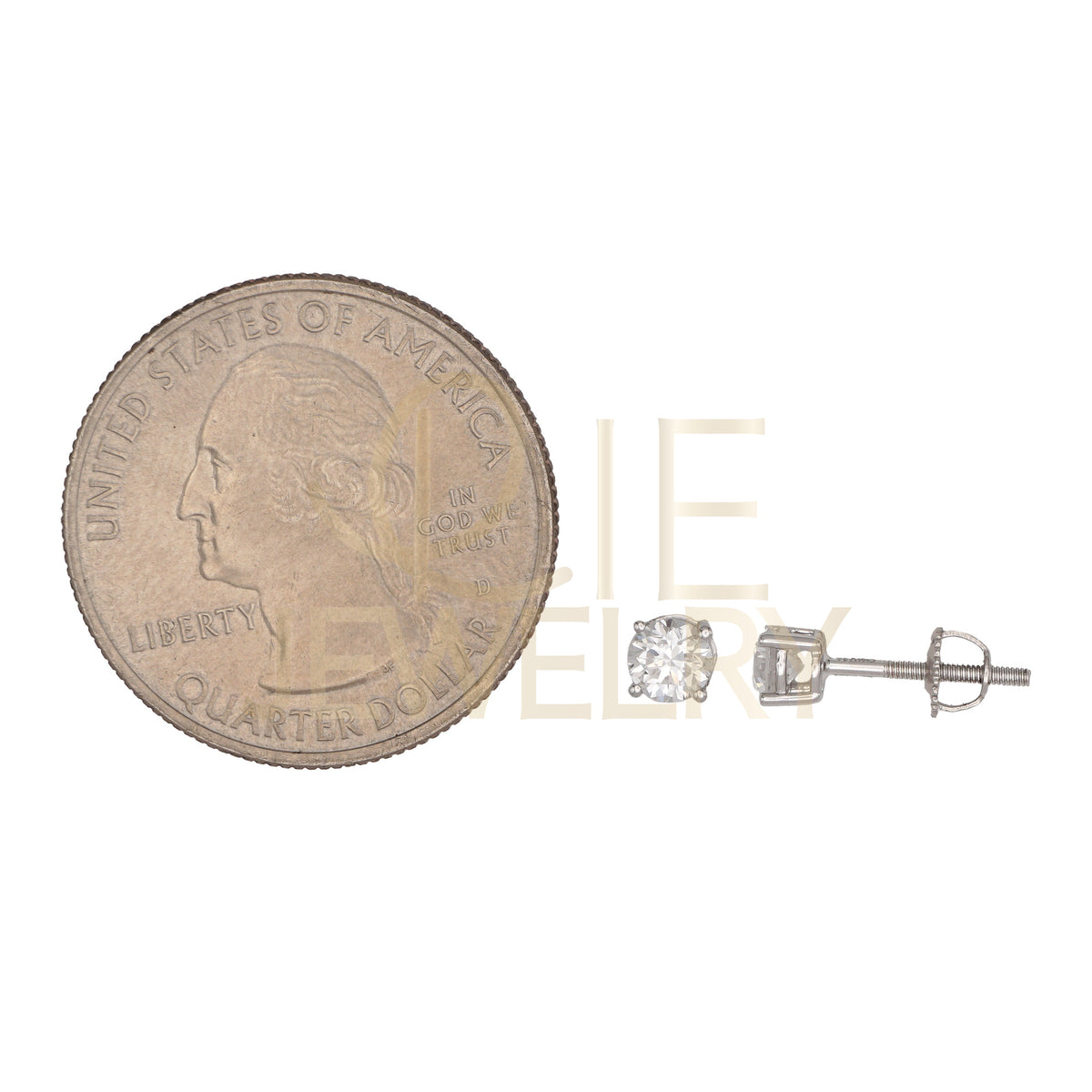 14k White Gold 0.5 CTW Lab Grown Diamond Round Solitaire Stud Earrings