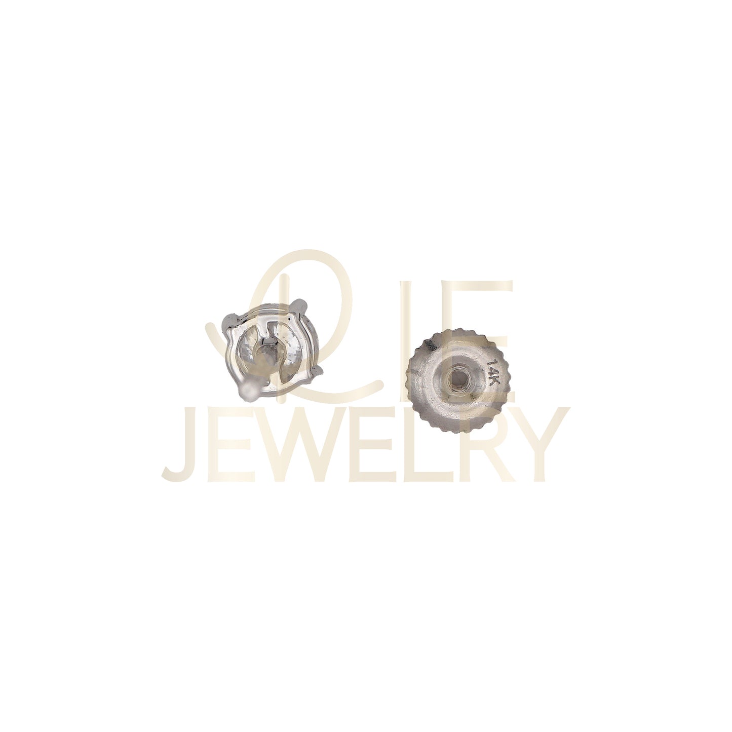 14k White Gold 0.5 CTW Lab Grown Diamond Round Solitaire Stud Earrings