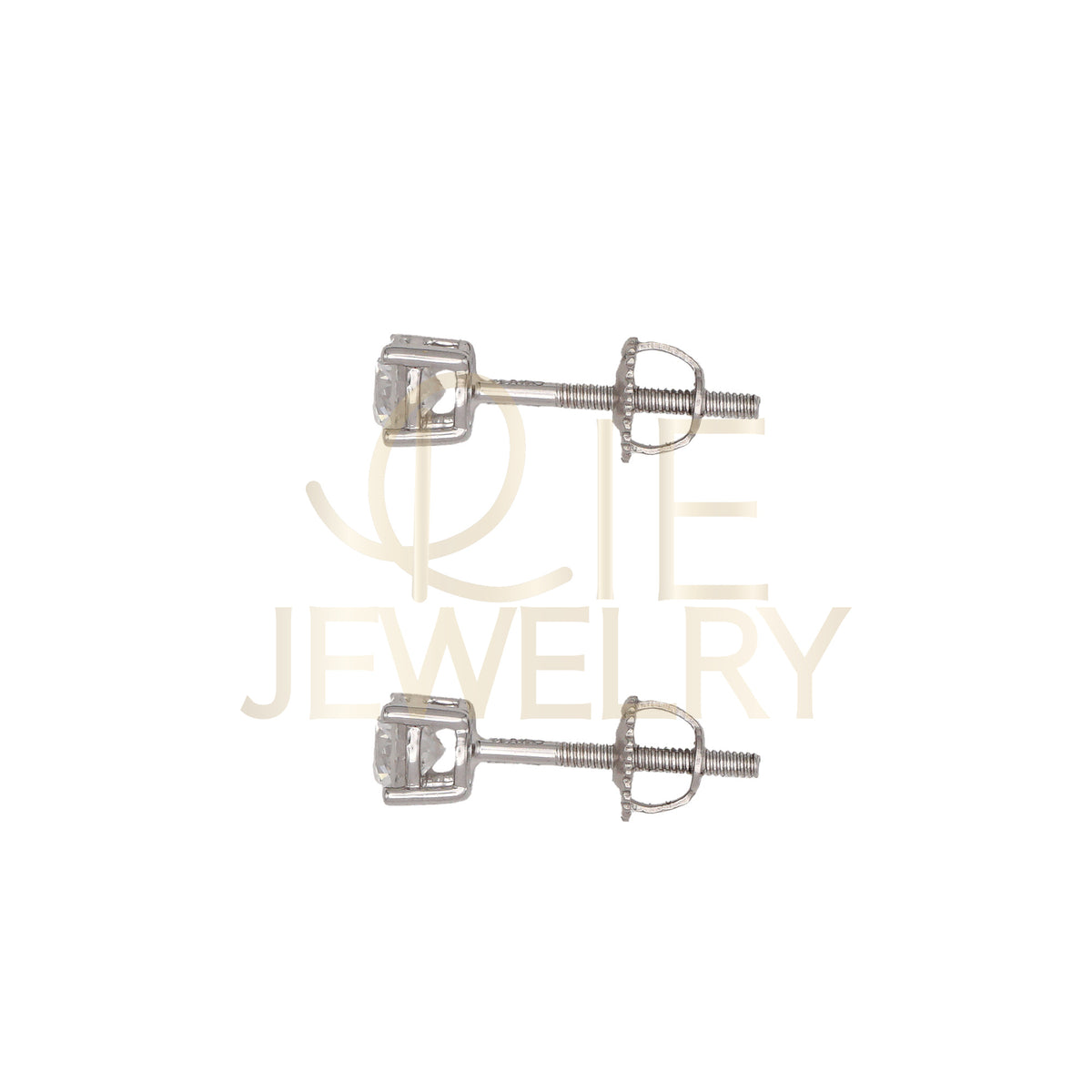 14k White Gold 0.5 CTW Lab Grown Diamond Round Solitaire Stud Earrings
