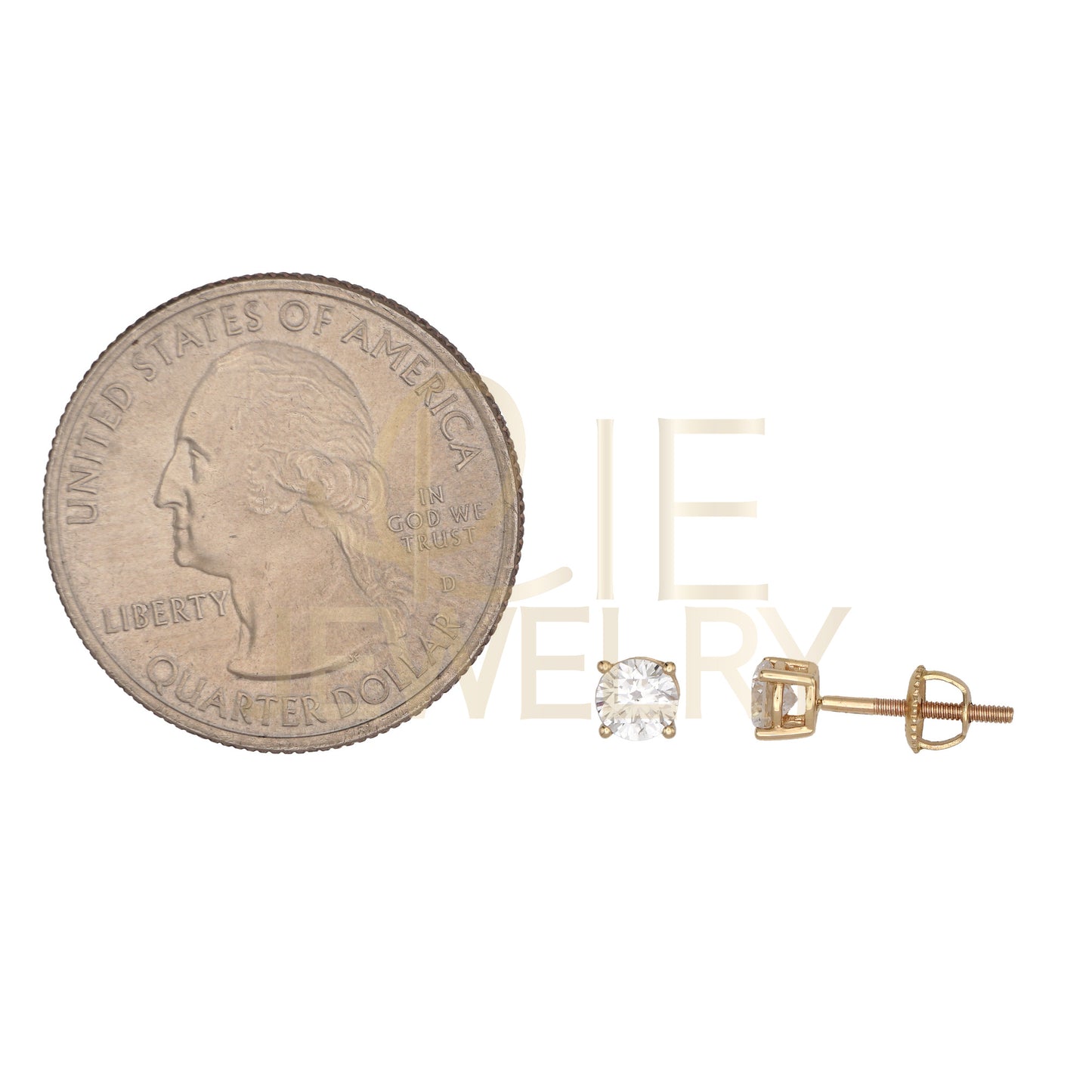 14k Yellow Gold 0.5 CTW Lab Grown Diamond Round Solitaire Stud Earrings