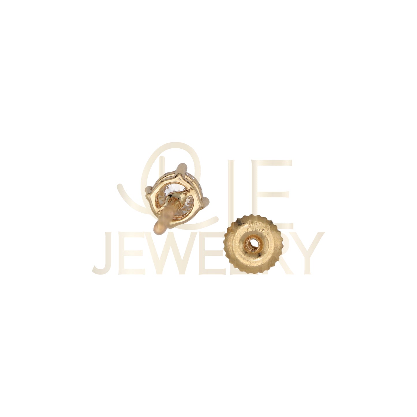 14k Yellow Gold 0.5 CTW Lab Grown Diamond Round Solitaire Stud Earrings