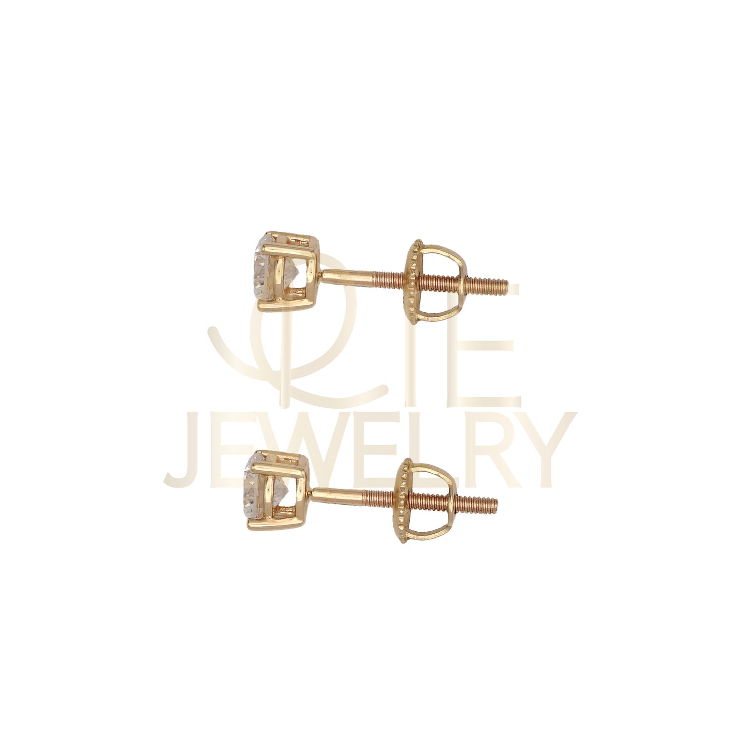 14k Yellow Gold 0.5 CTW Lab Grown Diamond Round Solitaire Stud Earrings