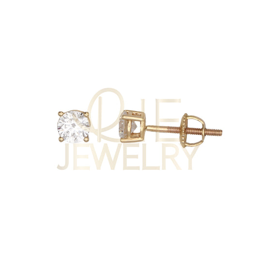 14k Yellow Gold 0.5 CTW Lab Grown Diamond Round Solitaire Stud Earrings