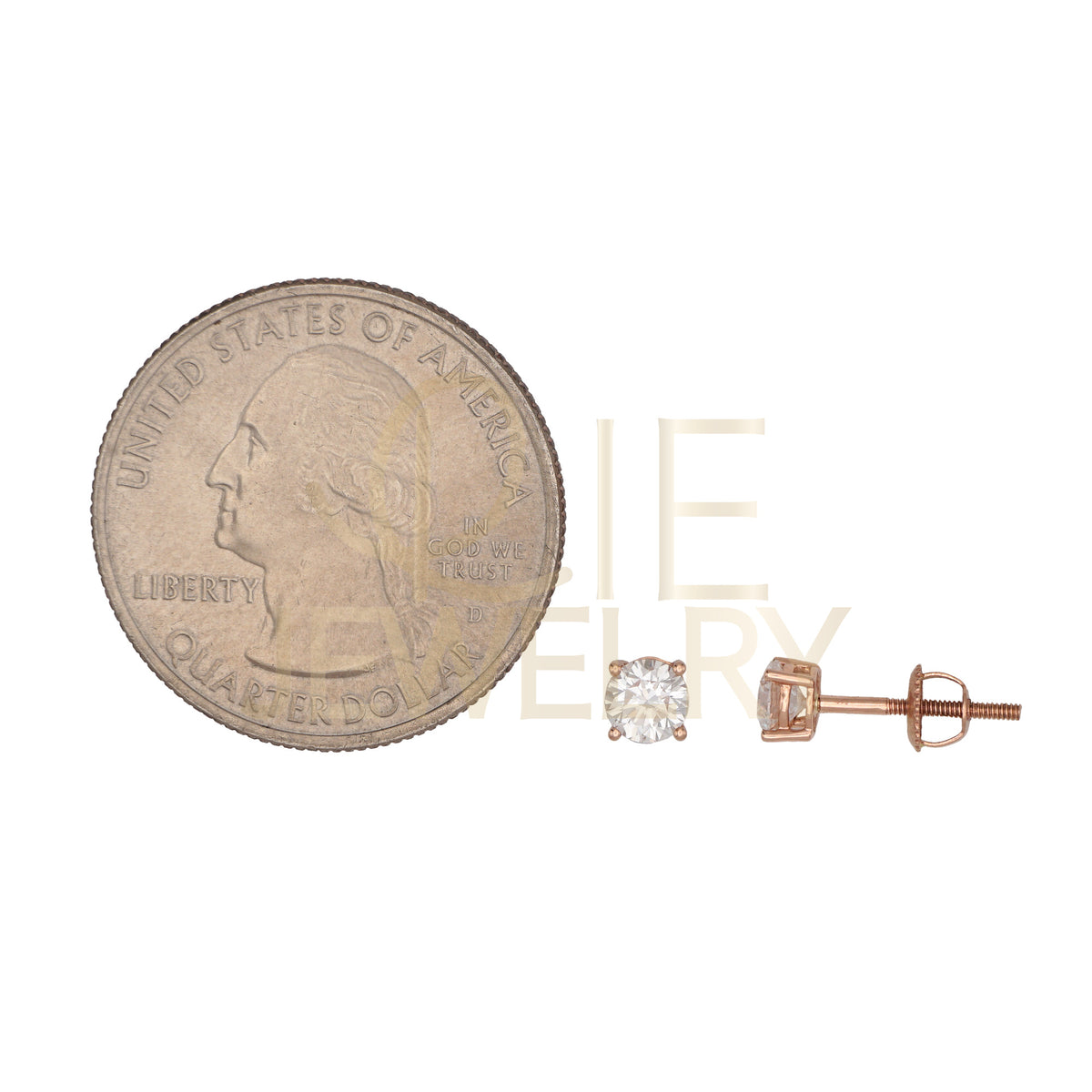 14k Rose Gold 0.5 CTW Lab Grown Diamond Round Solitaire Stud Earrings