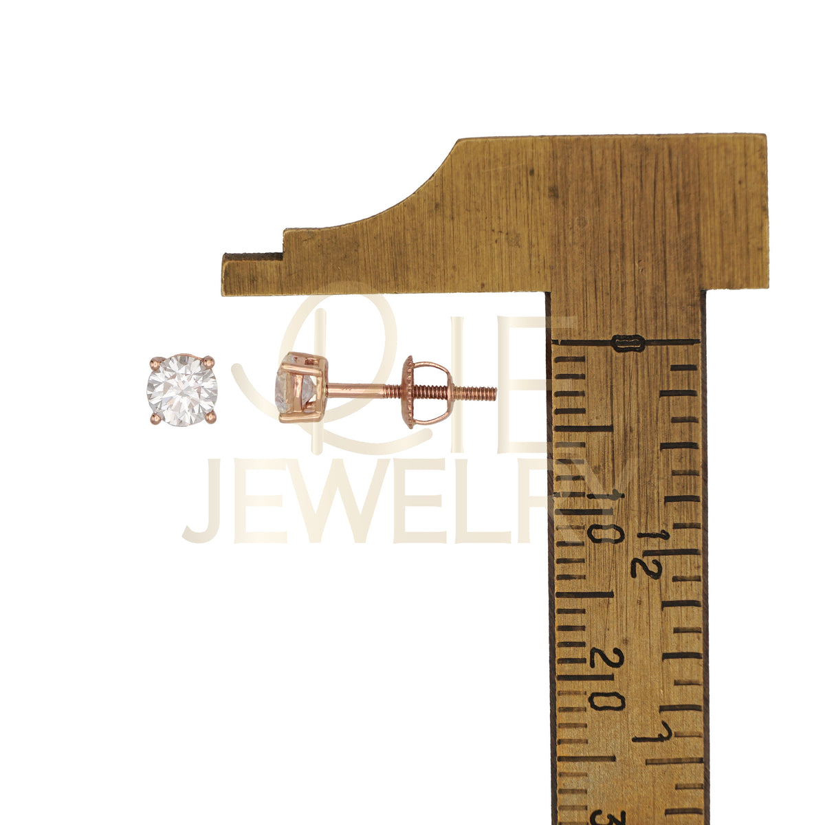 14k Rose Gold 0.5 CTW Lab Grown Diamond Round Solitaire Stud Earrings