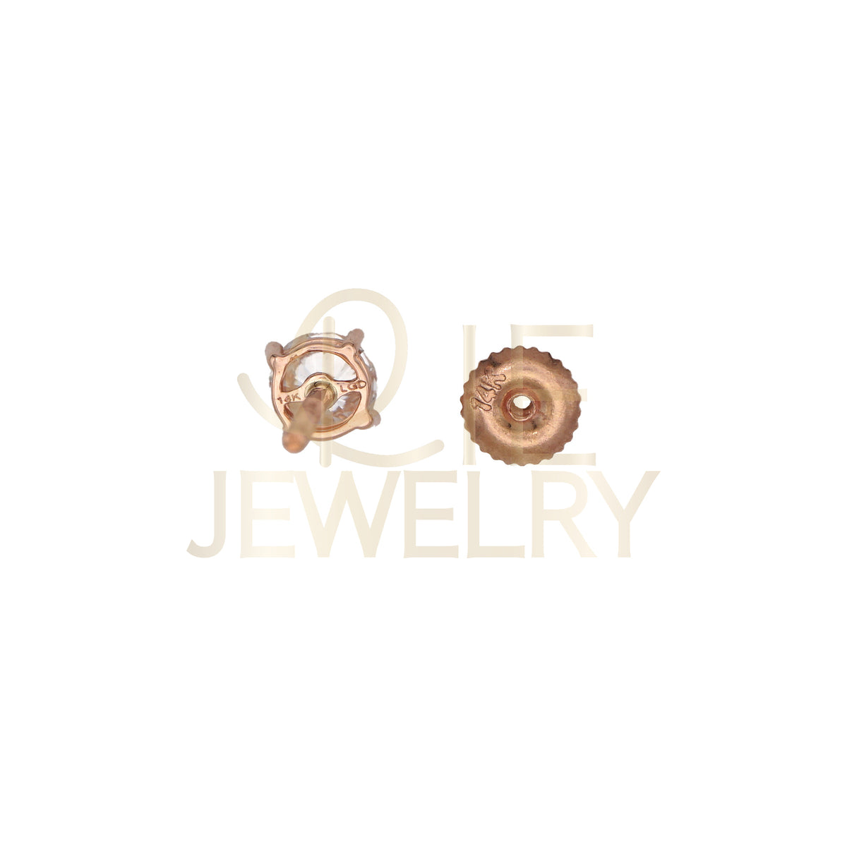 14k Rose Gold 0.5 CTW Lab Grown Diamond Round Solitaire Stud Earrings