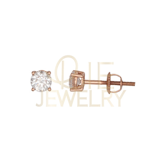 14k Rose Gold 0.5 CTW Lab Grown Diamond Round Solitaire Stud Earrings
