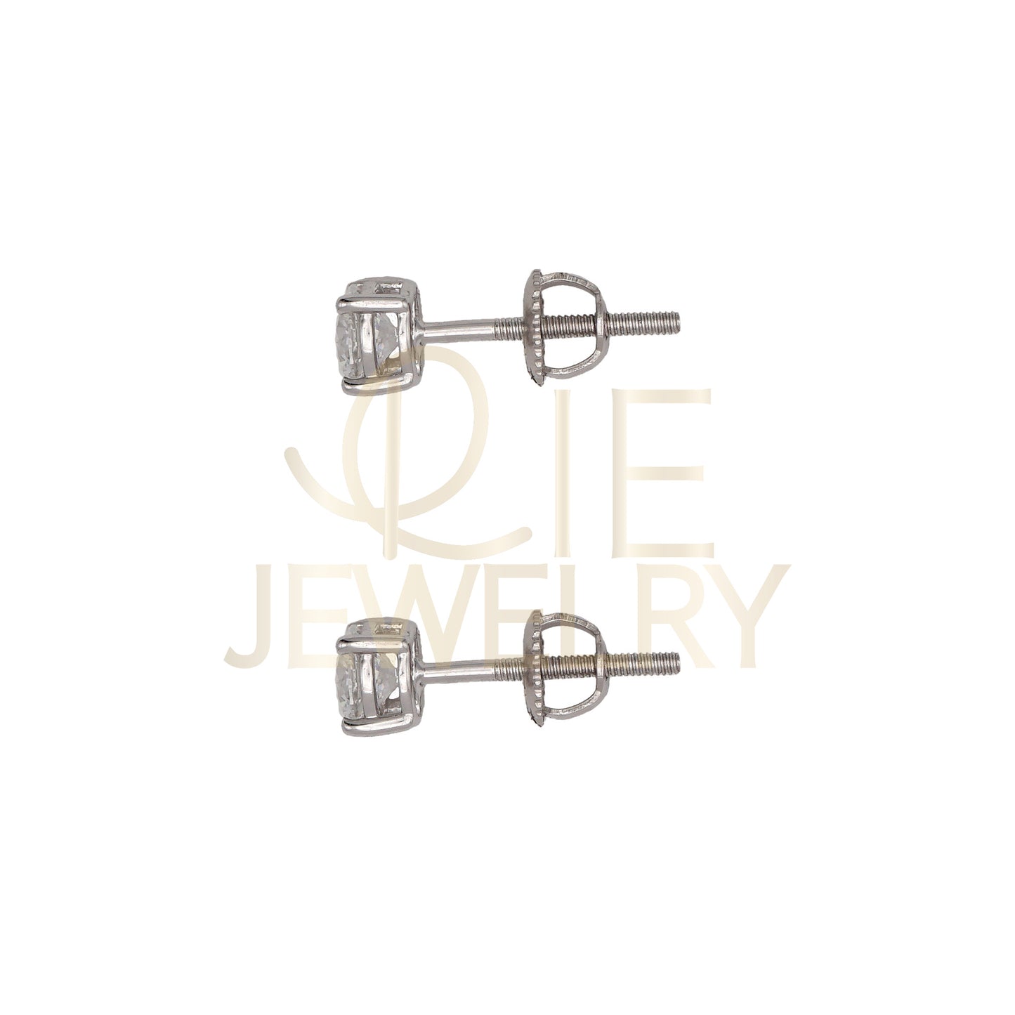14k White Gold 0.625 CTW Lab Grown Diamond Round Solitaire Stud Earrings