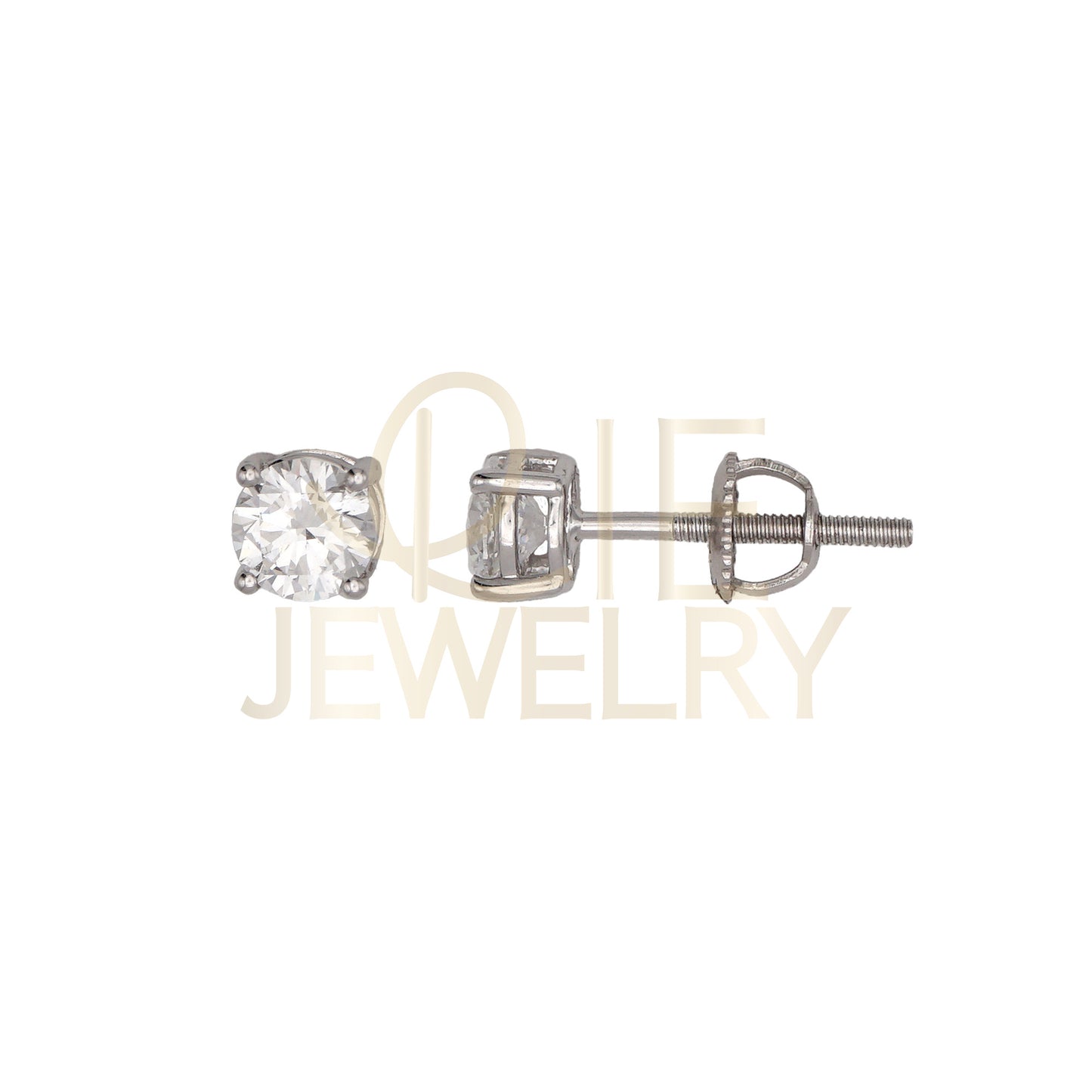 14k White Gold 0.625 CTW Lab Grown Diamond Round Solitaire Stud Earrings