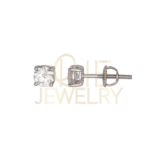 14k White Gold 0.625 CTW Lab Grown Diamond Round Solitaire Stud Earrings