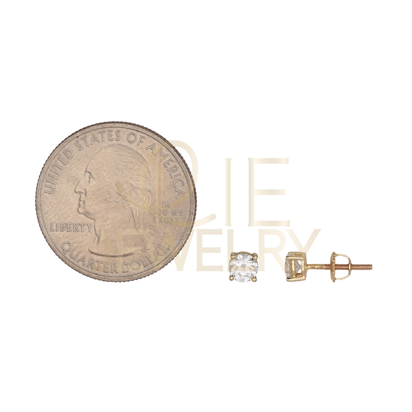 14k Yellow Gold 0.625 CTW Lab Grown Diamond Round Solitaire Stud Earrings
