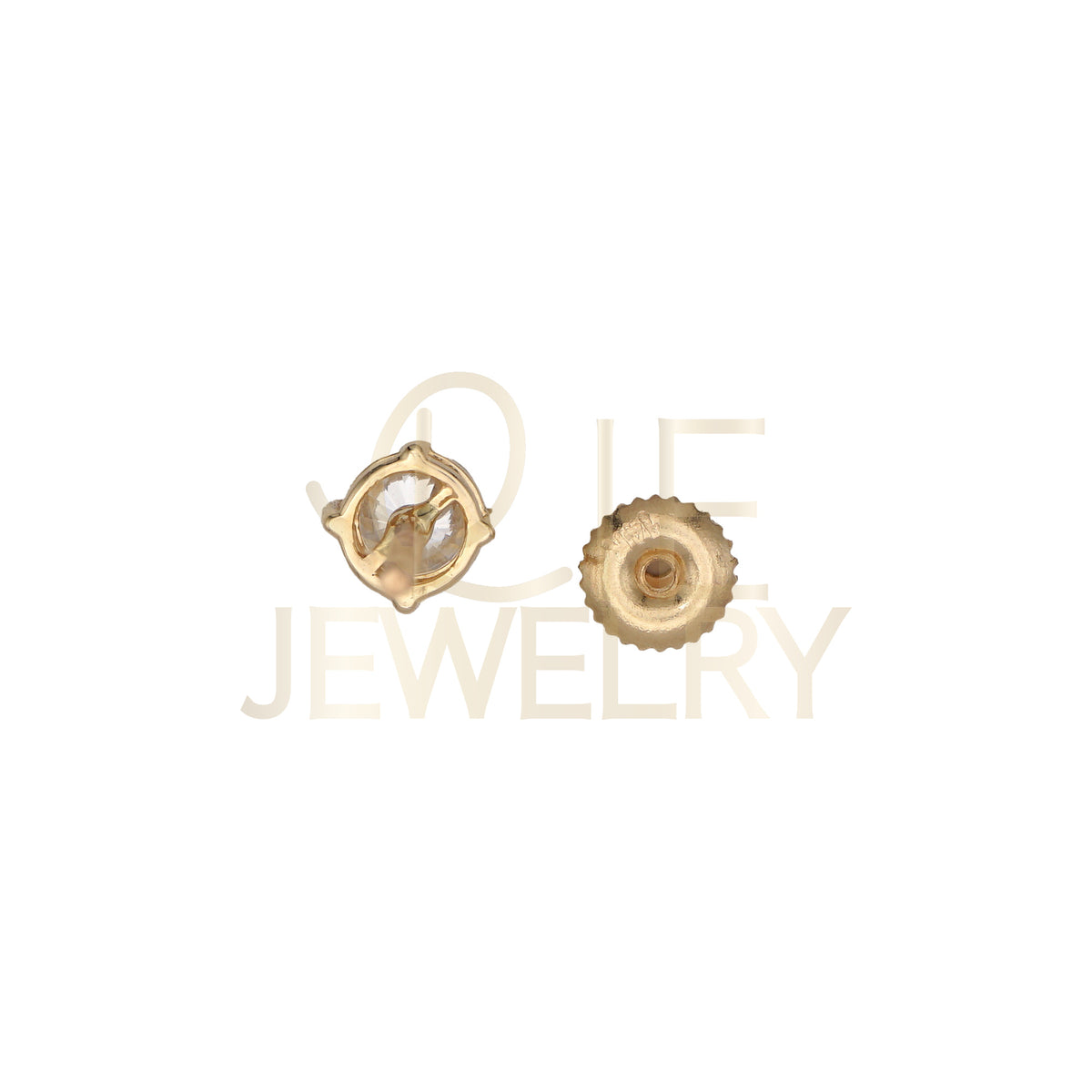 14k Yellow Gold 0.625 CTW Lab Grown Diamond Round Solitaire Stud Earrings