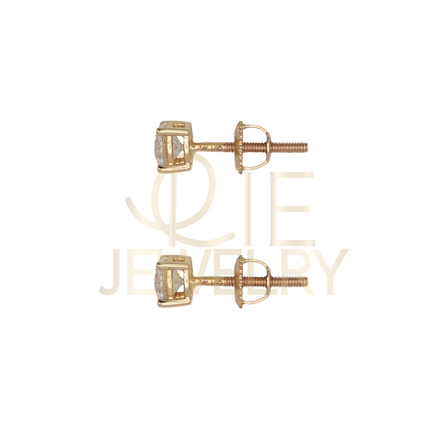 14k Yellow Gold 0.625 CTW Lab Grown Diamond Round Solitaire Stud Earrings