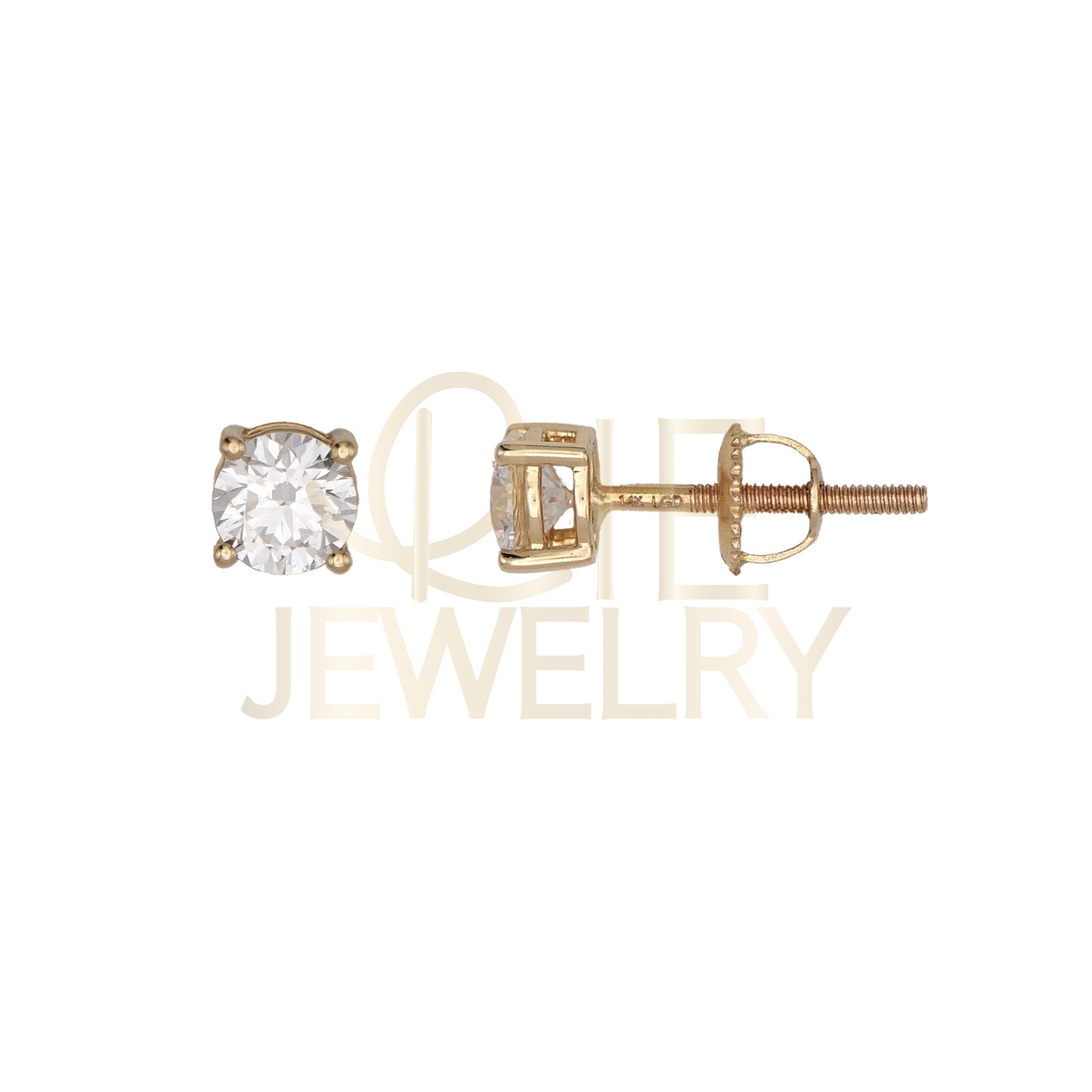 14k Yellow Gold 0.625 CTW Lab Grown Diamond Round Solitaire Stud Earrings