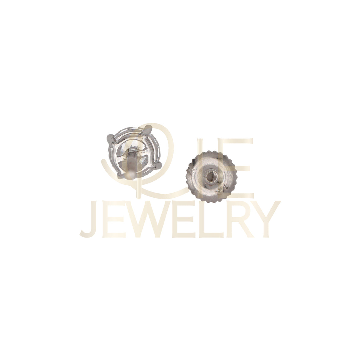 14k White Gold 0.75 CTW Lab Grown Diamond Round Solitaire Stud Earrings