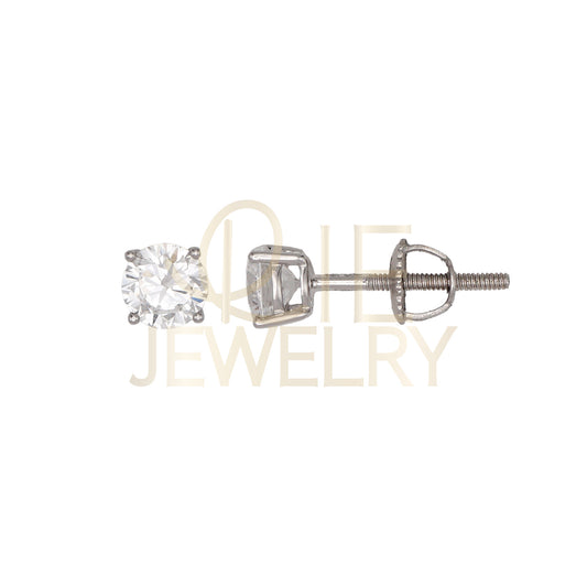 14k White Gold 0.75 CTW Lab Grown Diamond Round Solitaire Stud Earrings