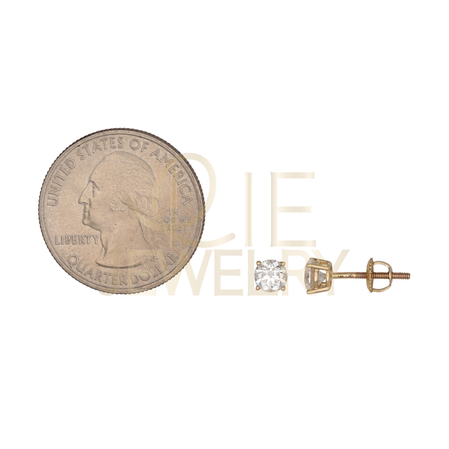 14k Yellow Gold 0.75 CTW Lab Grown Diamond Round Solitaire Stud Earrings