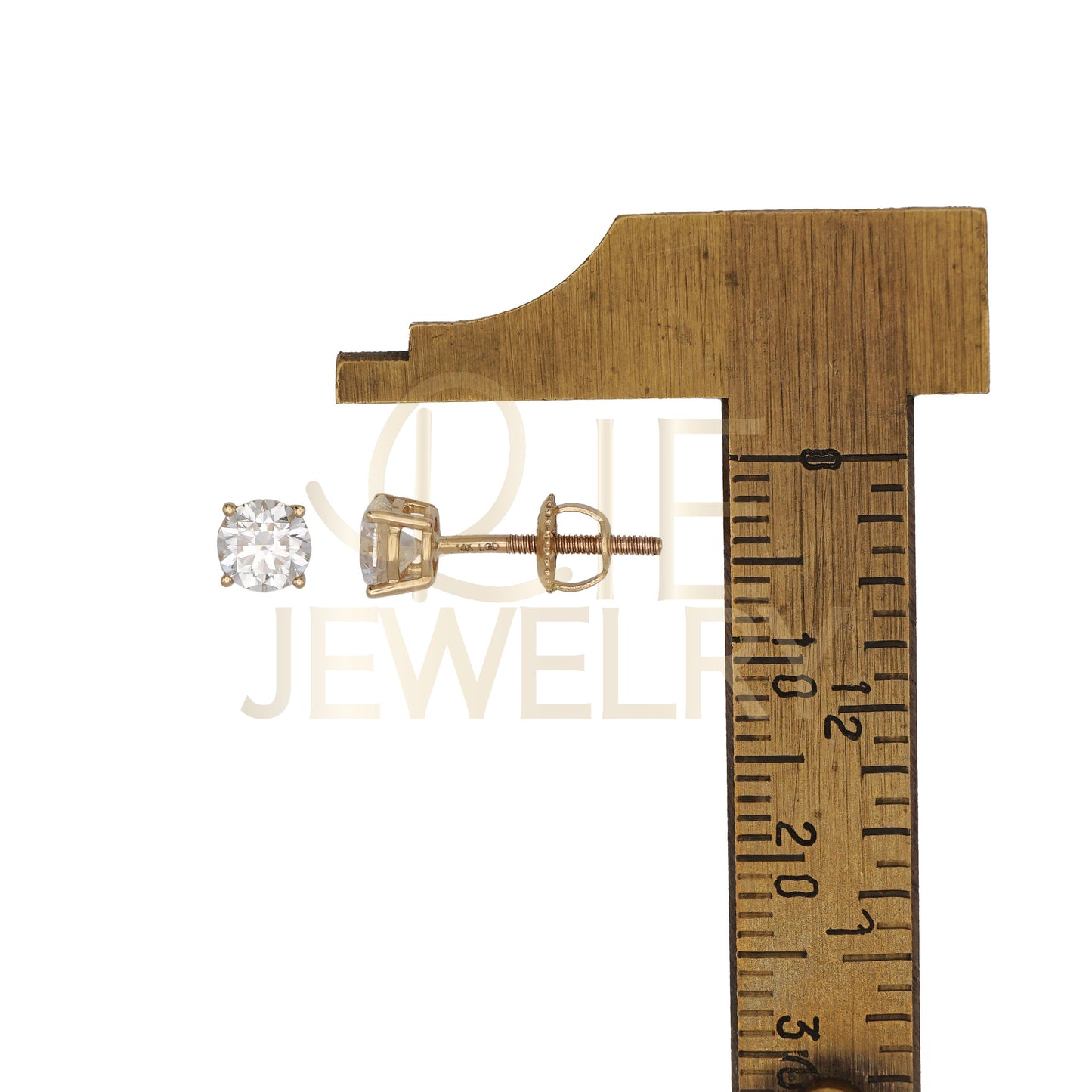 14k Yellow Gold 0.75 CTW Lab Grown Diamond Round Solitaire Stud Earrings