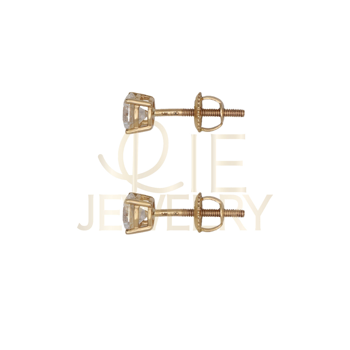 14k Yellow Gold 0.75 CTW Lab Grown Diamond Round Solitaire Stud Earrings