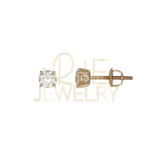 14k Yellow Gold 0.75 CTW Lab Grown Diamond Round Solitaire Stud Earrings