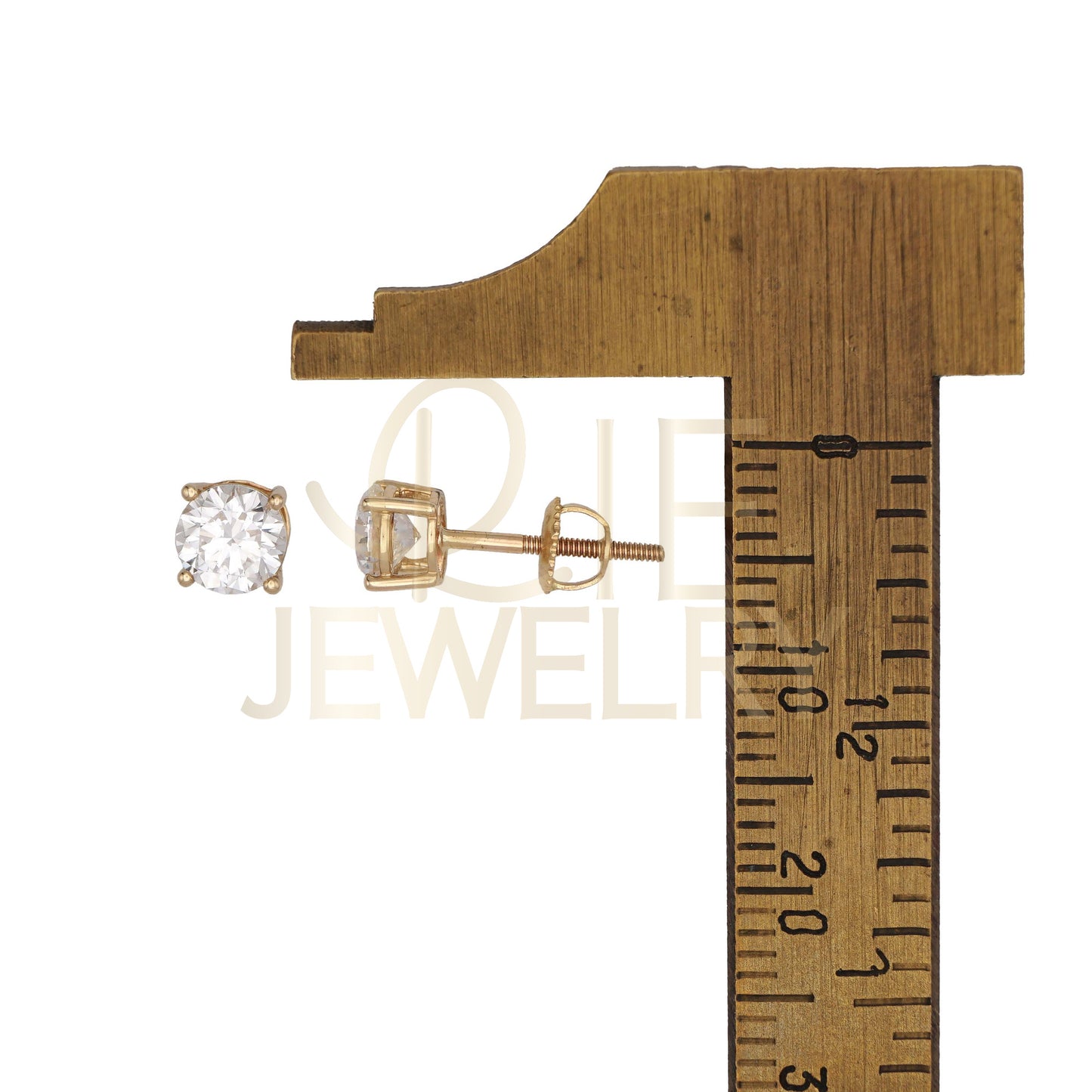14k Yellow Gold 0.875 CTW Lab Grown Diamond Round Solitaire Stud Earrings