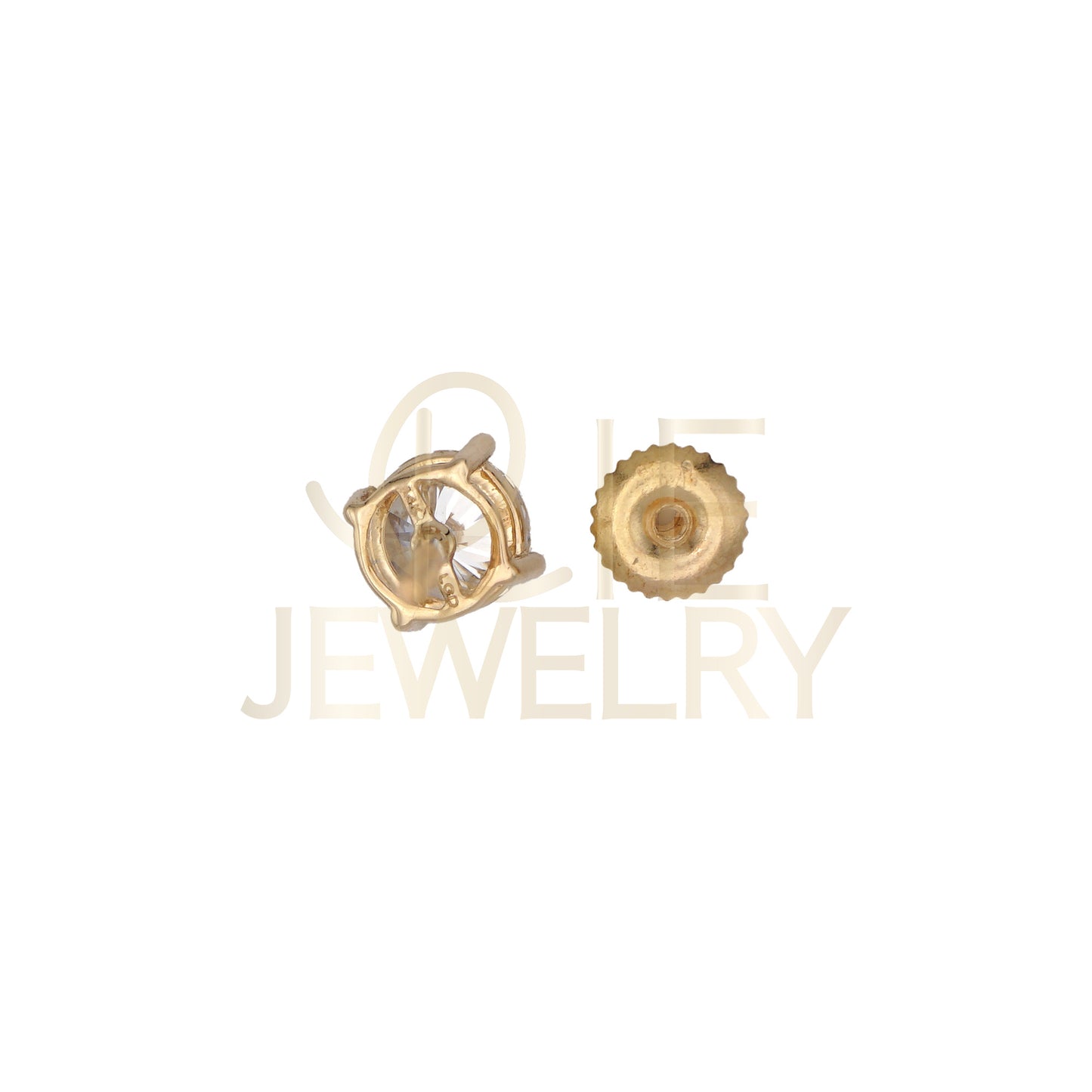 14k Yellow Gold 0.875 CTW Lab Grown Diamond Round Solitaire Stud Earrings