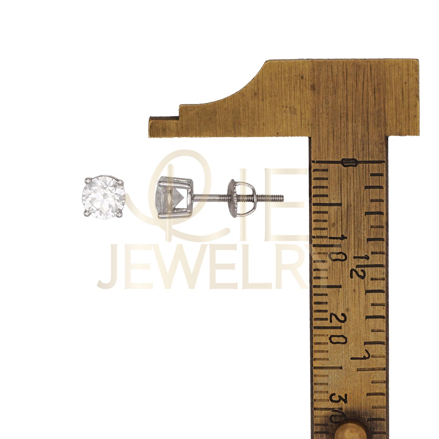 14k White Gold 1 CTW Lab Grown Diamond Round Solitaire Stud Earrings