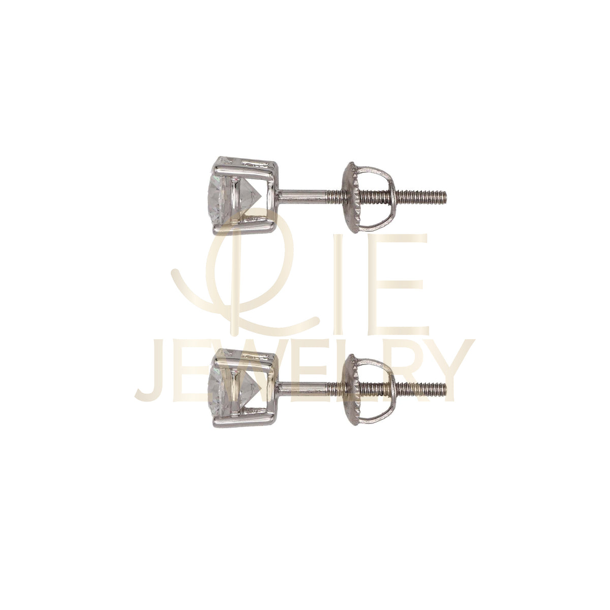 14k White Gold 1 CTW Lab Grown Diamond Round Solitaire Stud Earrings
