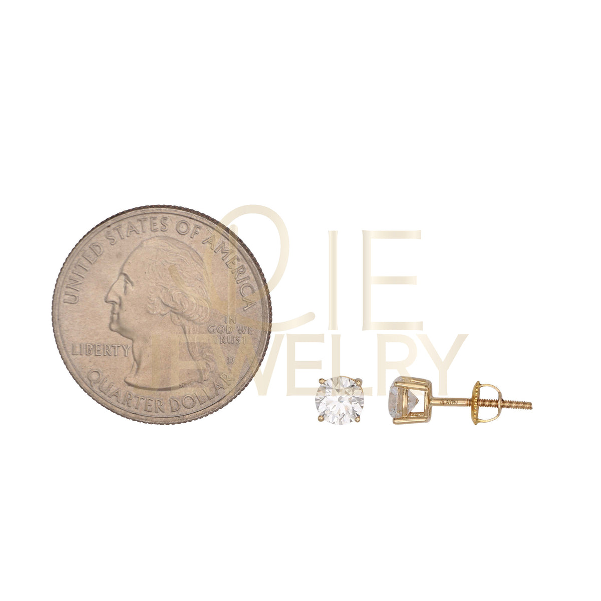 14k Yellow Gold 1 CTW Lab Grown Diamond Round Solitaire Stud Earrings