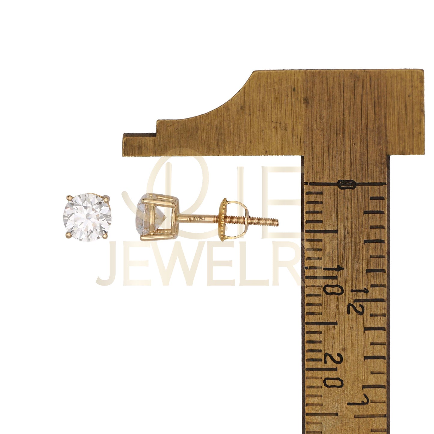 14k Yellow Gold 1 CTW Lab Grown Diamond Round Solitaire Stud Earrings