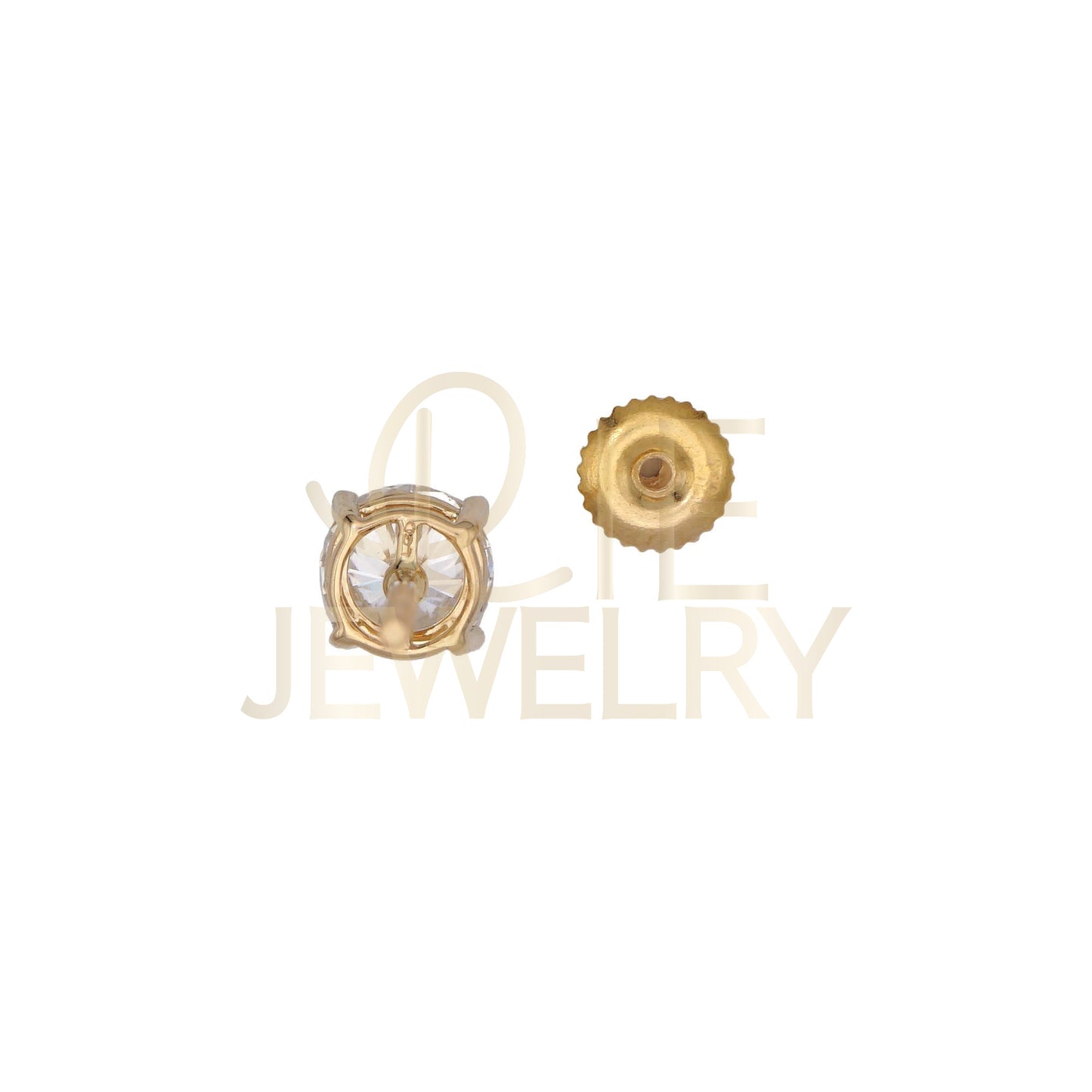 14k Yellow Gold 1 CTW Lab Grown Diamond Round Solitaire Stud Earrings