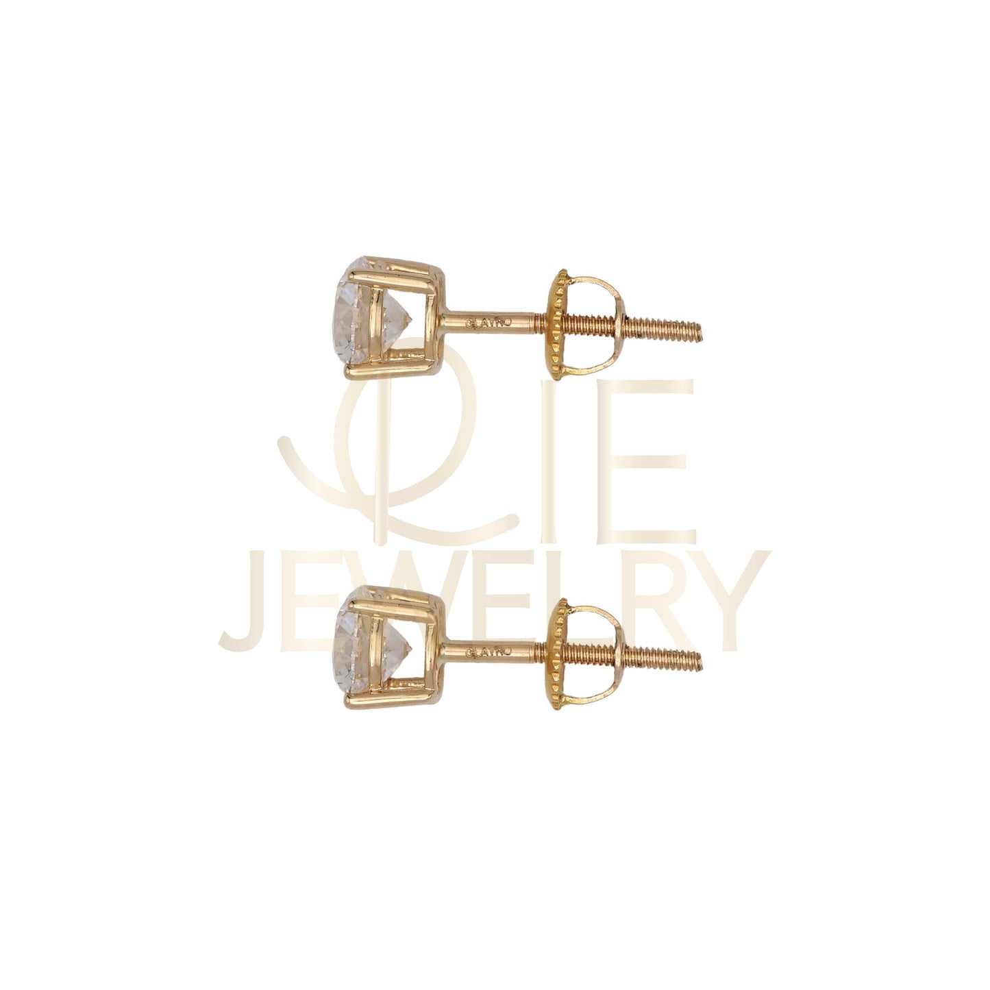 14k Yellow Gold 1 CTW Lab Grown Diamond Round Solitaire Stud Earrings