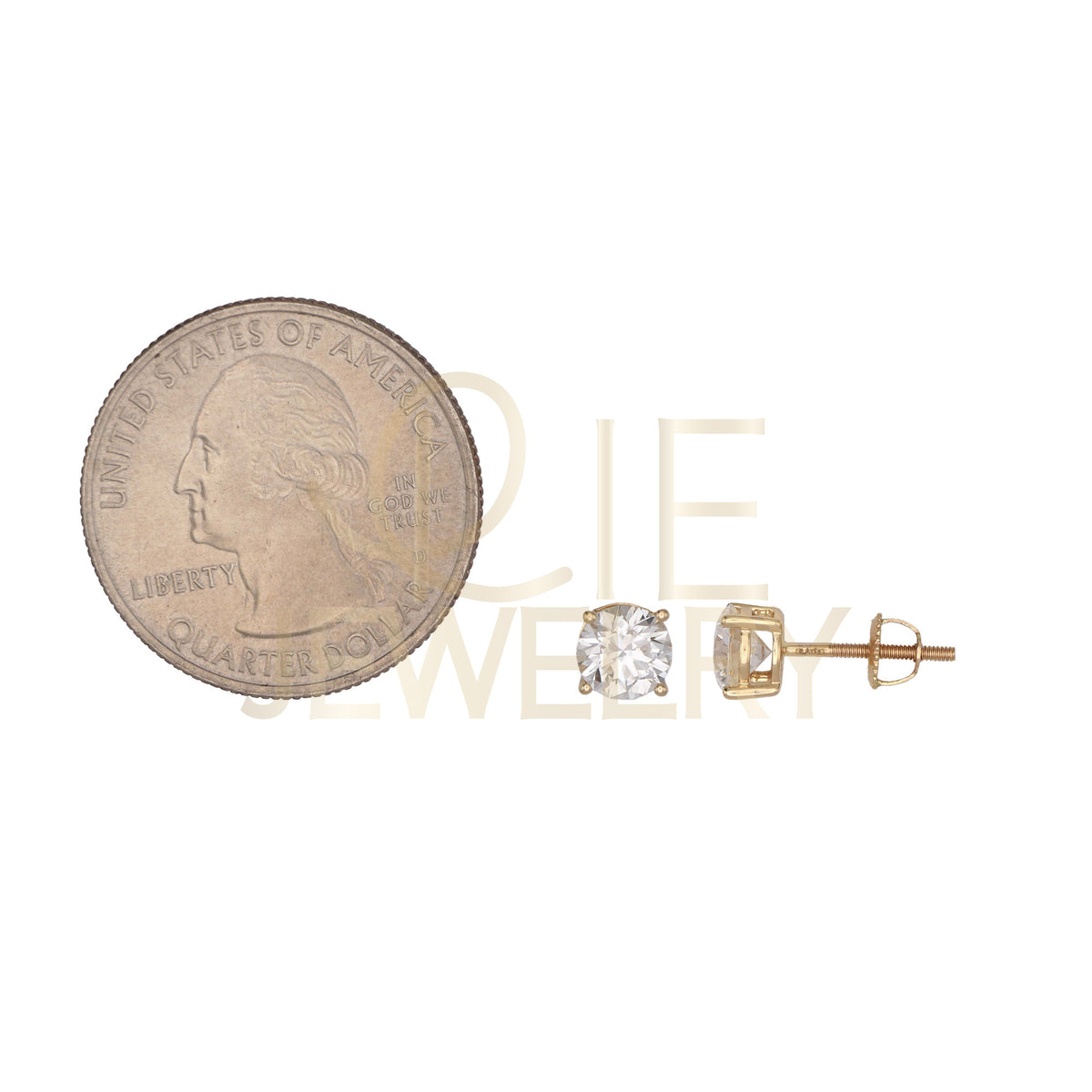 14k Yellow Gold 1.25 CTW Lab Grown Diamond Round Solitaire Stud Earrings
