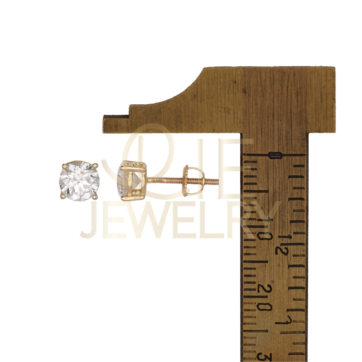 14k Yellow Gold 1.25 CTW Lab Grown Diamond Round Solitaire Stud Earrings