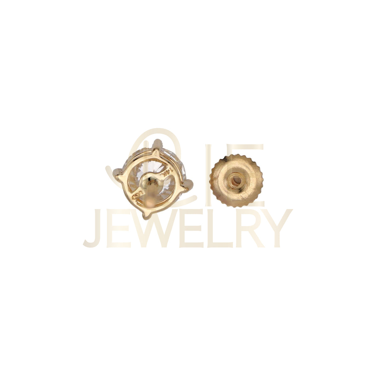 14k Yellow Gold 1.25 CTW Lab Grown Diamond Round Solitaire Stud Earrings