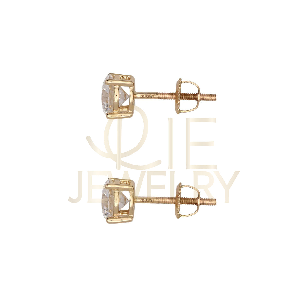 14k Yellow Gold 1.25 CTW Lab Grown Diamond Round Solitaire Stud Earrings