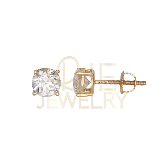 14k Yellow Gold 1.25 CTW Lab Grown Diamond Round Solitaire Stud Earrings