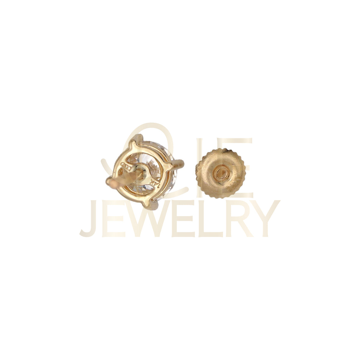 14k Yellow Gold 1.5 CTW Lab Grown Diamond Round Solitaire Stud Earrings