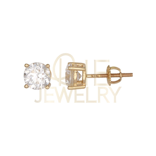 14k Yellow Gold 1.5 CTW Lab Grown Diamond Round Solitaire Stud Earrings