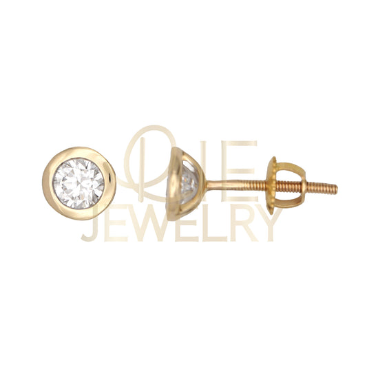14k Yellow Gold 0.625 CTW Lab Grown Diamond Round Bezel Solitarie Stud Earrings