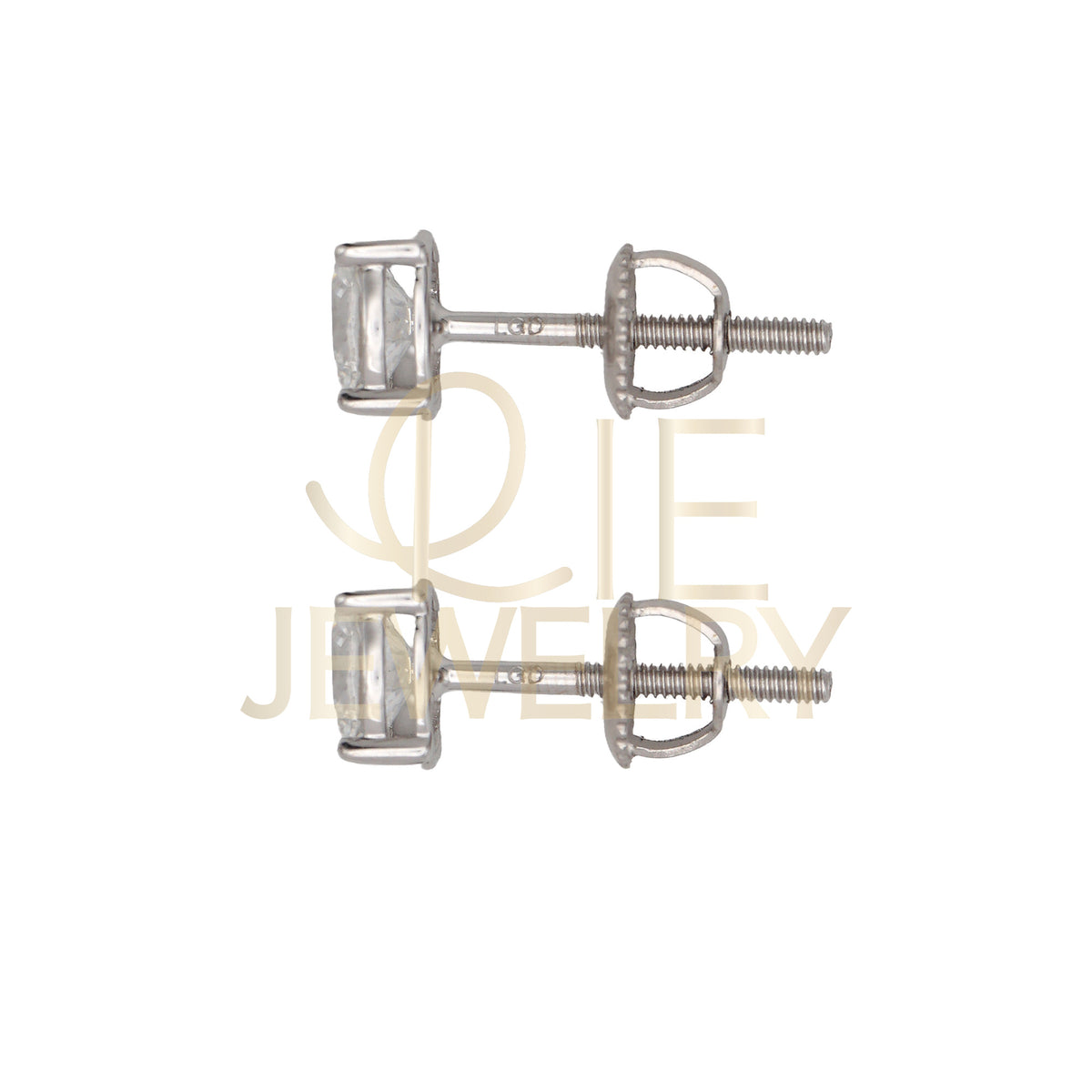 14k White Gold 0.5 CTW Lab Grown Diamond Oval Solitarie Stud Earrings